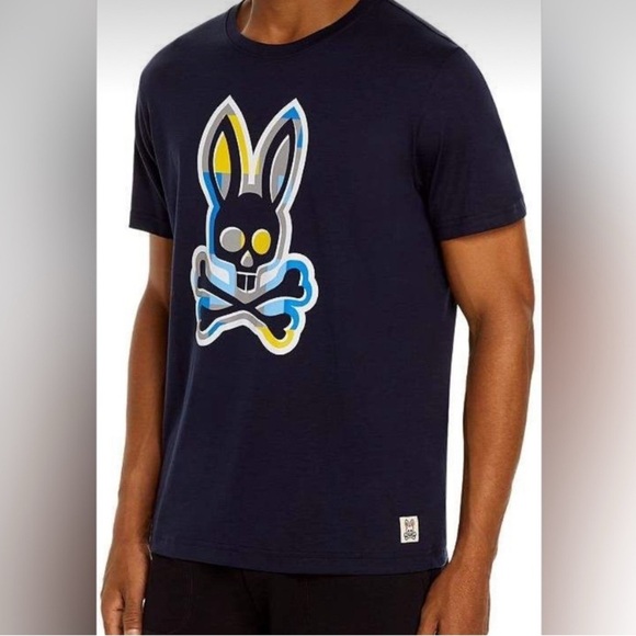 PSYCHO BUNNY MULTICOLOR LOGO GRAPHIC TSHIRT Sz 9 - Picture 1 of 4